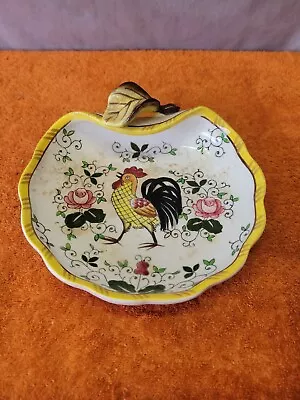 T•Vintage Antique PY UCAGCO Candy/ Nuts Dish Rooster & Roses Early Provincial • $9.95