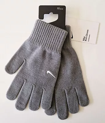 Nike Gloves Mens Knitted Grey Cold Weather 100% Genuine Brand New • £13.99