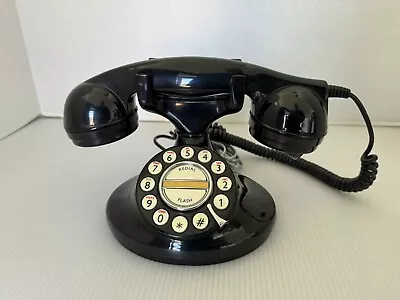 Vintage MICROTEL Retro Phone Model 966 Push Button Faux Rotary Black • $20