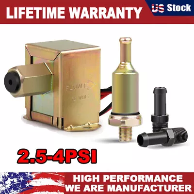 $17.95 • Buy Universal Electric Fuel Pump 12V Low Pressure 2-4 PSI Petrol Diesel Facet Style