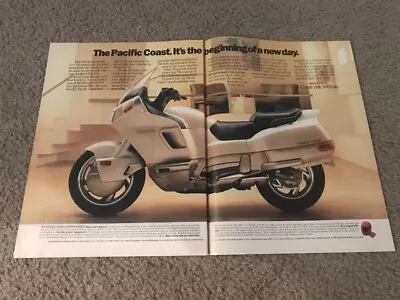 Vintage 1989 HONDA MOTORCYCLE PACIFIC COAST BIKE Poster Print Ad WHITE 1980s • $6.99