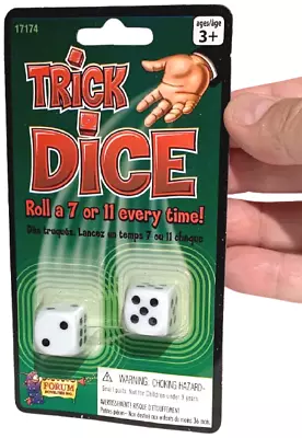 TRICK DICE SET Roll A 7 Or 11 Every Time Pocket 2 Die Gag Prank Joke Gift Magic  • $10.95