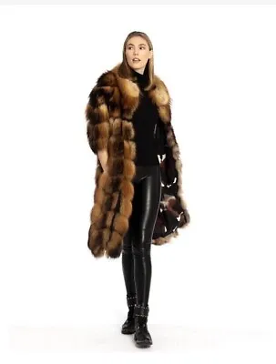 NWOT J Mendel Striped Red Fox Coat Size 4-6 • $5500
