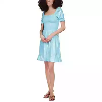 Michael Kors Women's Turquoiuse Metallic Floral Dress Size L • $26