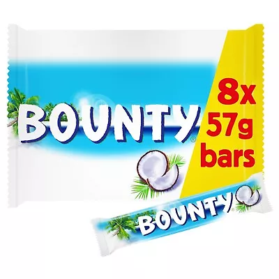£7.99 • Buy 8 X Bounty Coconut & Milk Chocolate Snack Bars 57g Multipack Share Pack Bulk Buy