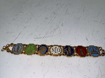 Vintage Religious Enamel Panel Bracelet Jewelry • $9.99