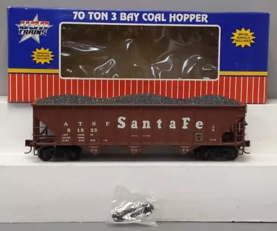 USA Trains R14002 G Santa Fe 70 Ton 3 Bay Coal Hoppers (Mineral Brown) #81825 • $106.99