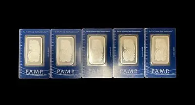 *5 PIECE DEAL* PAMP Suisse Lady Fortuna Silver Minted Bar - 1oz • £213.47