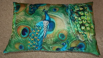 £7.99 • Buy Green Velvet Peacock Procession Rectangle Pillow Cushion Cover New Handmade
