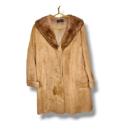 Vintage Women's Genuine Mink? Fur Coat Size S-M Golden Brown Sable Honey Light  • $104.24