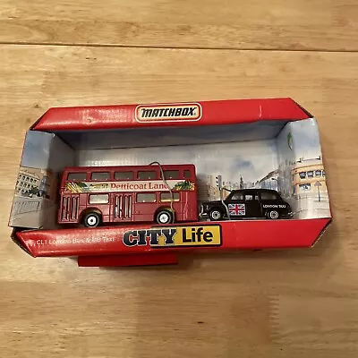 Matchbox City Life Set London Bus And Taxi  Good Condition Boxed • $12.45