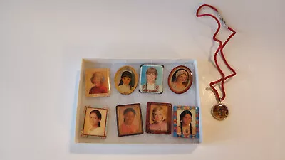 American Girl Doll Circle Of Smiles Portrait Pins 2003 Lot 8 Set W/necklace • $13