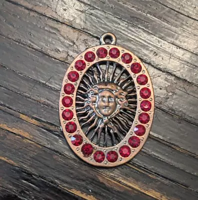 Red Crystal Medusa Oval Pendant 1.5  • $8.99