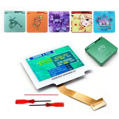 White Lens Gameboy Advance SP V5 Pre-Laminated Retro Pixel IPS LCD Kits+UV Shell • £56.40