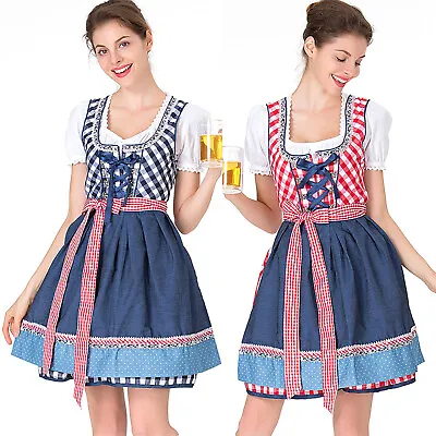 £17.72 • Buy Women Oktoberfest Maid Dirndl Fancy Dress German Bavarian Beer Cosplay Costume
