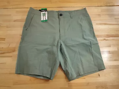 O'Neill Men's Hybrid Quick Drying Drawstring Crossover Shorts Green Size 38 • $20.29