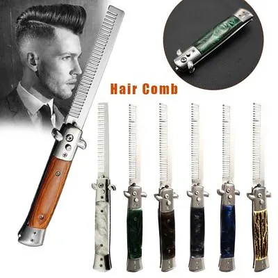 $15.27 • Buy Automatic Foldable With Switch Blade Hair Comb Salon Spring Comb Styling Tools