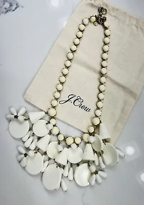 J Crew Womens Statement Fashion Necklace Off White Cream Color With Dust Bag • $65
