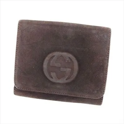 £137.53 • Buy Gucci Wallet Purse G Logos Brown Suede Enamel Leather Woman Authentic Used D1949