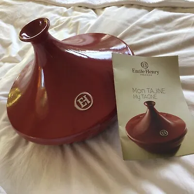 $149 • Buy Emile Henry Tagine 3.7 Qt Burgundy New Without Box With Care And Recipe Booklet
