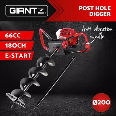 Giantz Post Hole Diggers 66CC Petrol Digger Drill Fence Extension Auger Bits • $186.95
