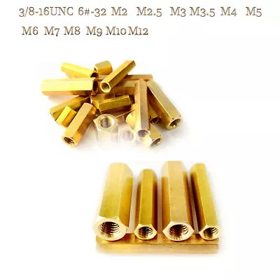 £3.06 • Buy M5-1mm Hex Connection Nut Rod Bar Stud Brass Thread Hexagon Long Nuts Connector