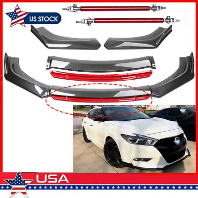 Front Bumper Lip Splitter Spoiler/ Body Kit Carbon Fiber Rods For Nissan Maxima • $69.99