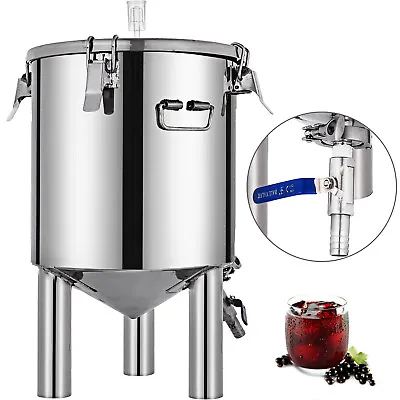 VEVOR 26L Bucket Fermenter Alcohol Home Brew Beer Wine Spirit Stainless Steel • $249.99