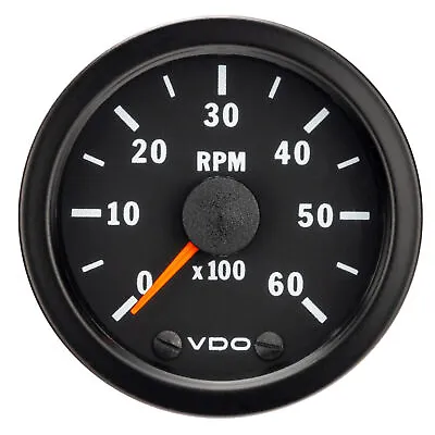 VDO Vision Range Tachometer (0-6000 RPM 52mm Dia) For 4 6 8 Cylinder Engines • $174.38