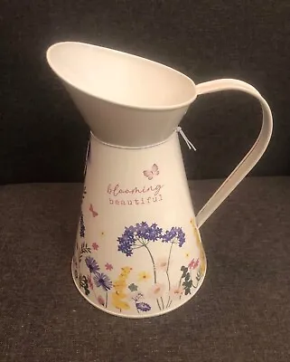 Metal Jug Kitchen Vase Home Flower Garden Decorative Mother`s Day Chic Gift • £15.50