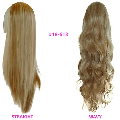 22  Ladies 3/4 WIG Half Fall Clip Hair Piece Blonde Mix #18/613 • $16.17