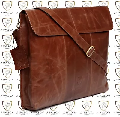 Designer Leather Mens Ladies Crossover Shoulder Work Messenger Bag Laptop Case • £29.03