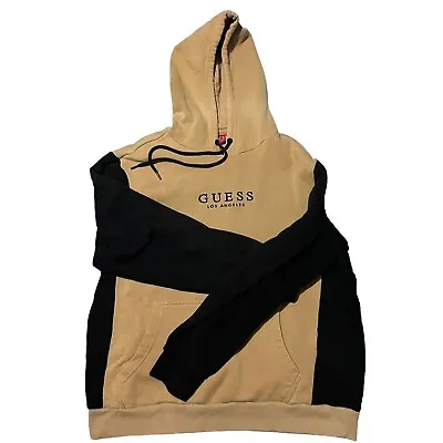 Guess Los Angeles Pull Over Hoodie Beige And Brown Size L • $20.95