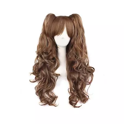 MapofBeauty Multi-color Lolita Long Curly Clip On Ponytails Cosplay Wig • $31.99