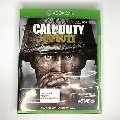XBox One Video Game Call Of Duty WWII R18+ Pre Owned VGC • $34