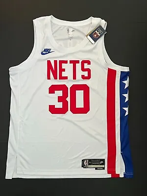 🔥 NWT $120 Nike Sz XL2XL Brooklyn Nets Seth Curry #30 White Hardwood Jersey • $29.94