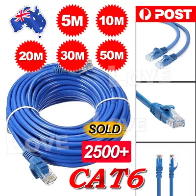 New Premium 5m 10m 15m 20m 30m 40m 50m Ethernet Network Lan Cable CAT6 1000Mbps • $7.45