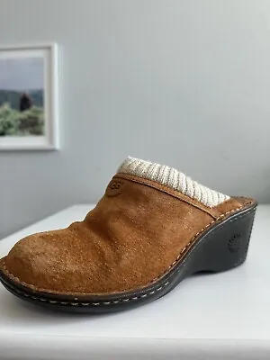 Woman’s UGG Gael Chestnut Suede/Shearling Lined Slip On Mule Clogs Size 7 • $20