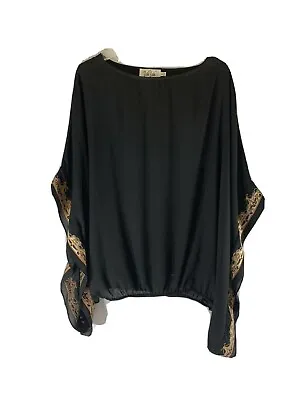 $11.20 • Buy Vava By Joy Han Womens Black Blouse Size Small Oversized
