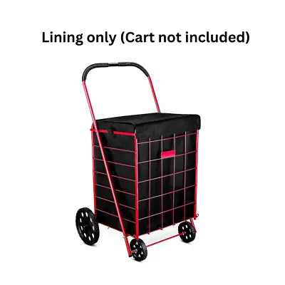 Folding Grocery Basket Shopping Wheels Cart Large Utility Laundry Just Lining • $12.50
