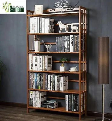 $149 • Buy 6 Tiers Large Size Pure Bamboo Book Shelf Cabinet Simple Solid Storage Fantastic