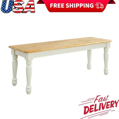 Solid Wood Dining Bench Sturdy Comfortably Roomy Traditional Farmhouse Kitchen • $112.50