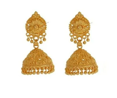 $15.68 • Buy Indian Bollywood Bridal Gold Plated Party Jhumki Jhumka Ethnic Fashion Earrings 