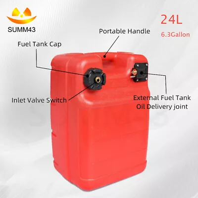 Boat Fuel Tank 6.3 Gallon External Yamaha Marine Outboard Gas Can 24L • $72