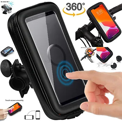 360° Bicycle Motor Bike Waterproof Phone Case Mount Holder For All Mobile Phones • £7.69