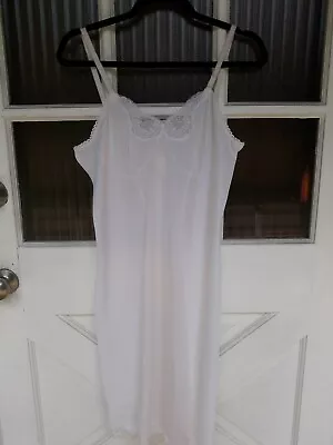 $11 • Buy Vintage 100% JC Penny Nylon Full Dress Slip Lingerie Plus Sz 18 White