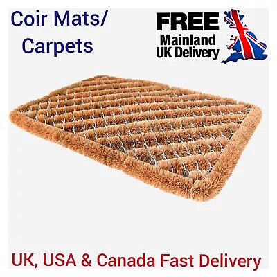 New Handmade Coir Fiber & Steel Carpet Non-Slip Quality Indoor/Outdoor Door Mats • £22.99