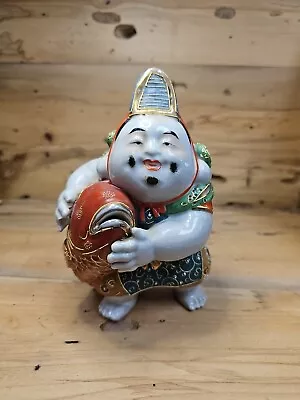 Vintage Japanese Porcelain 7 Lucky God Of Fish Ebisu Figurine As Is U110 • $80