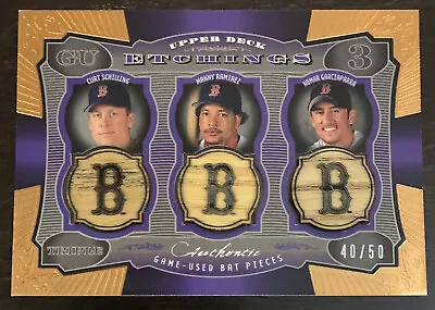 Manny RAMIREZ GARCIAPARRA SCHILLING🔥2004 UD Etchings Triple Bat Relic 40/50 NM • $29.99