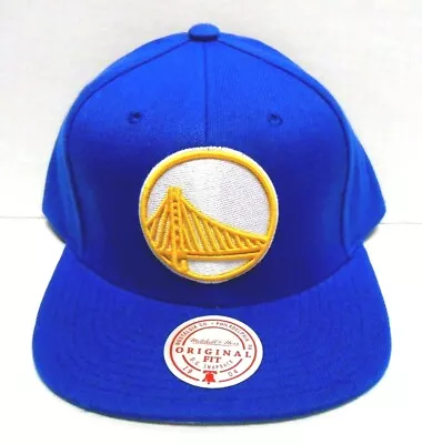 NEW Mitchell And Ness Golden State Warriors Bridge Logo Blue Snapback Hat Cap • $13